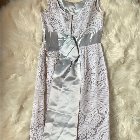 Vintage 50s lace and satin sheath dress - Picture 5 of 8